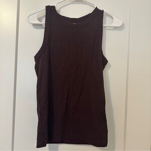 GAP Wine Purple High Neck Ribbed Tank Top Size Small Women’s